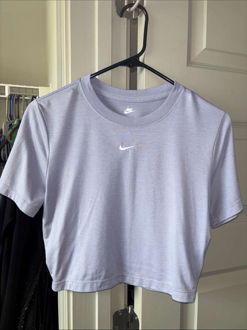 Nike Lavender Crop Tee with White Swoosh